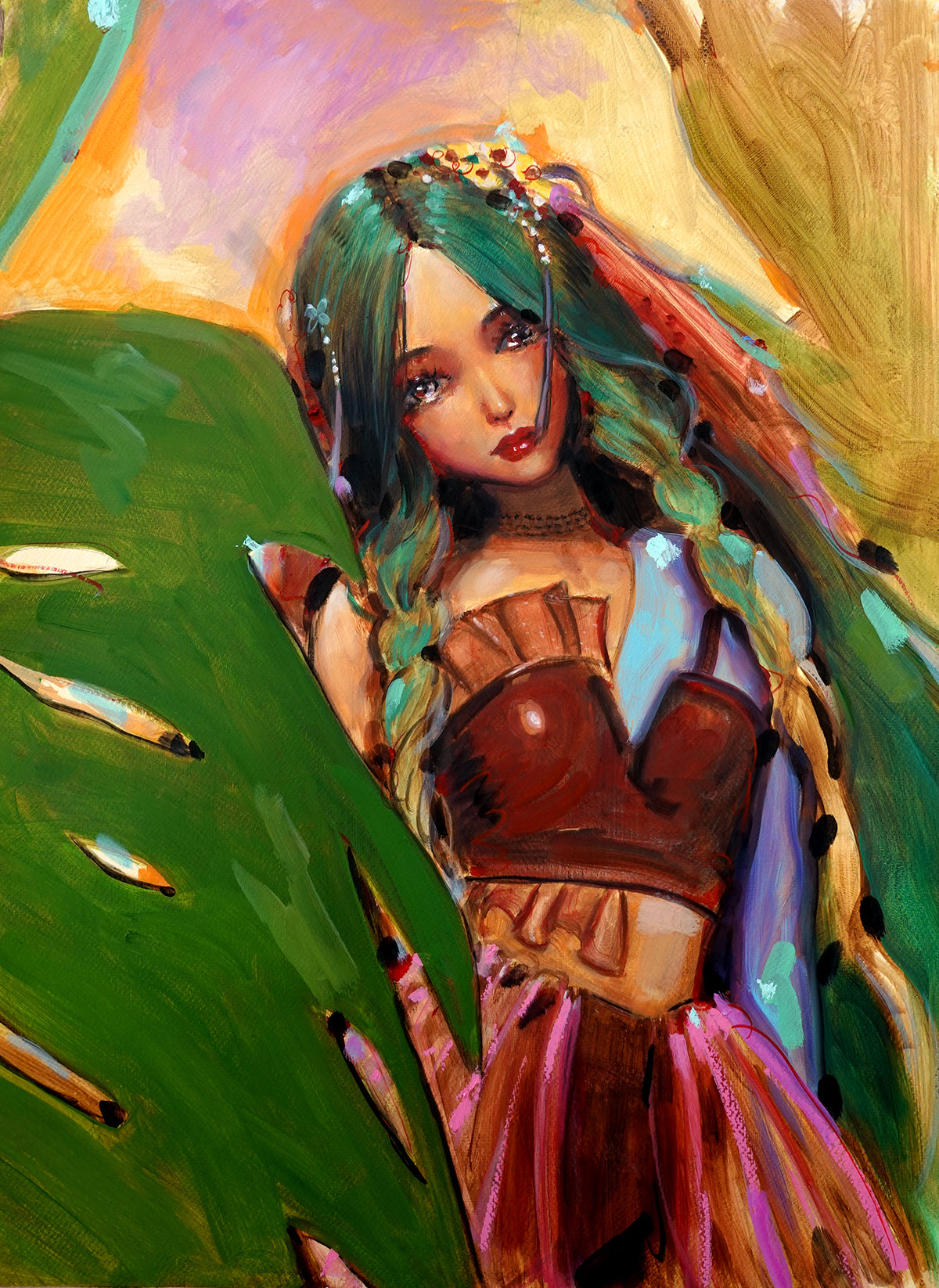 Charmira at Sunset Original Oil Painting