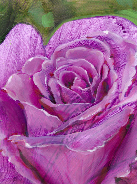 Purple Rose Original Oil Painting