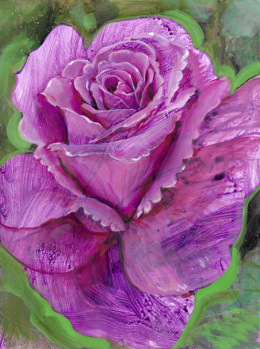 Purple Rose Original Oil Painting