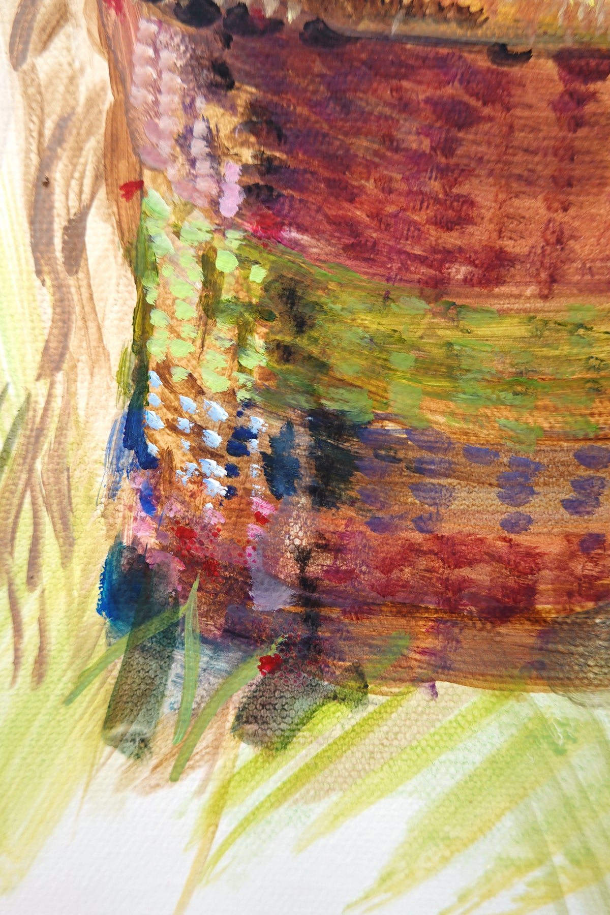 Basket at the River Original Oil Painting