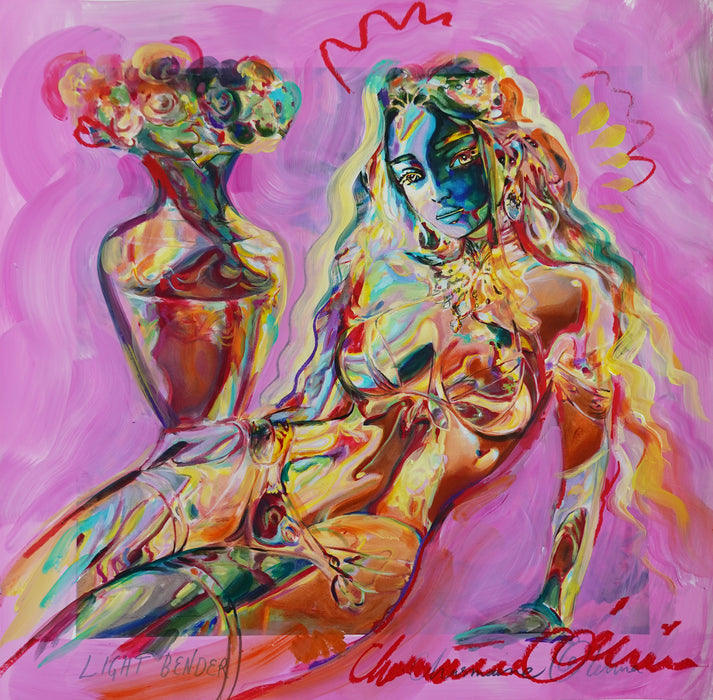 Light Bender 16x16 Hand Embellished Print