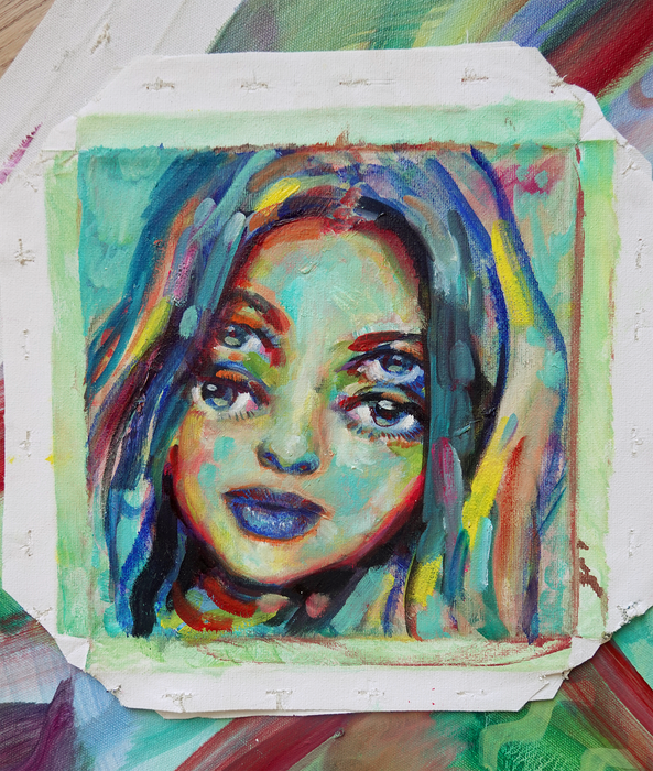 Blue Eyes Original Oil Painting