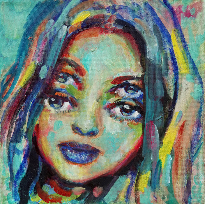 Blue Eyes Original Oil Painting