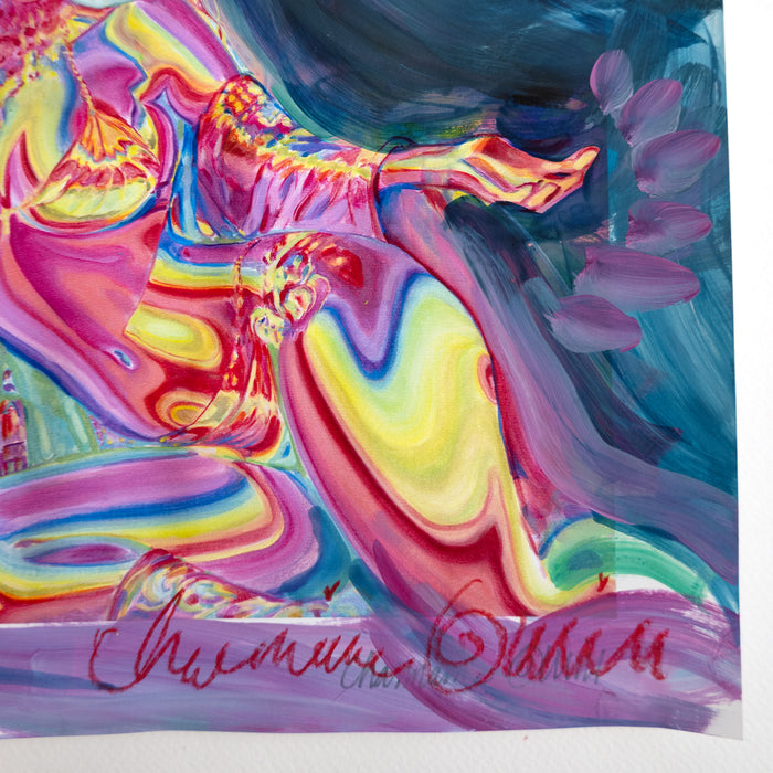 Rainbow Chrome 12x12 Hand Embellished Print