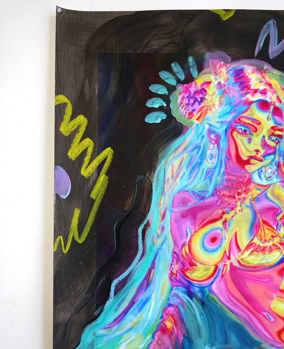 Rainbow Chrome 16x16 Hand Embellished Print