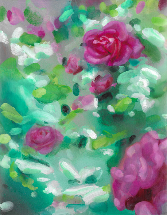 Cucumber Rose Perfume Original Oil Painting
