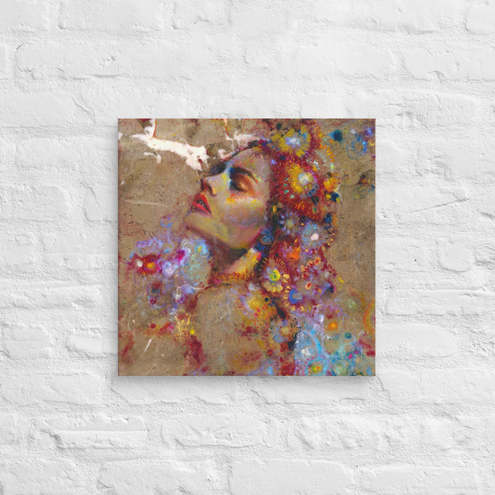 Flower Marble Canvas Print