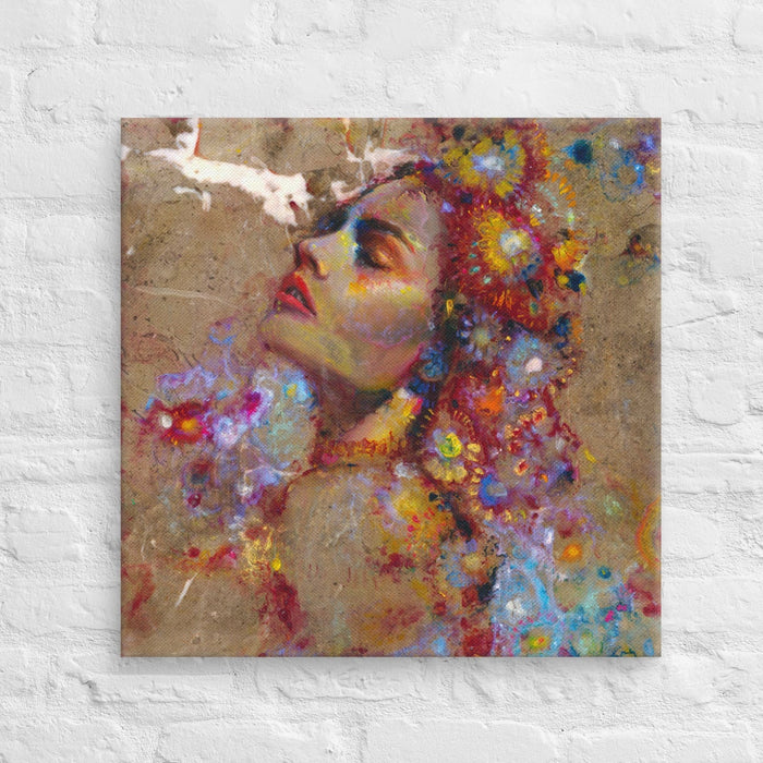 Flower Marble Canvas Print
