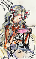 Gaming at Midnight Original Drawing