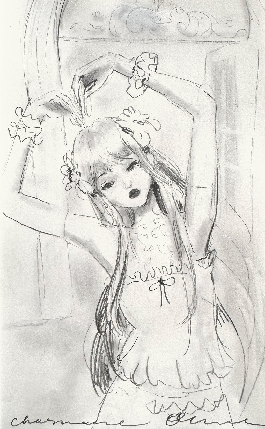 I Heart You Original Pencil Sketch