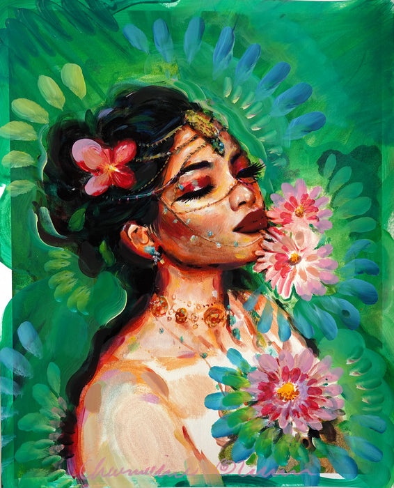 Lush 16x20 Hand Embellished Print