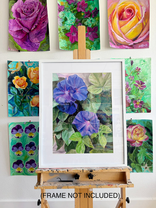 Morning Glories Original Oil Painting