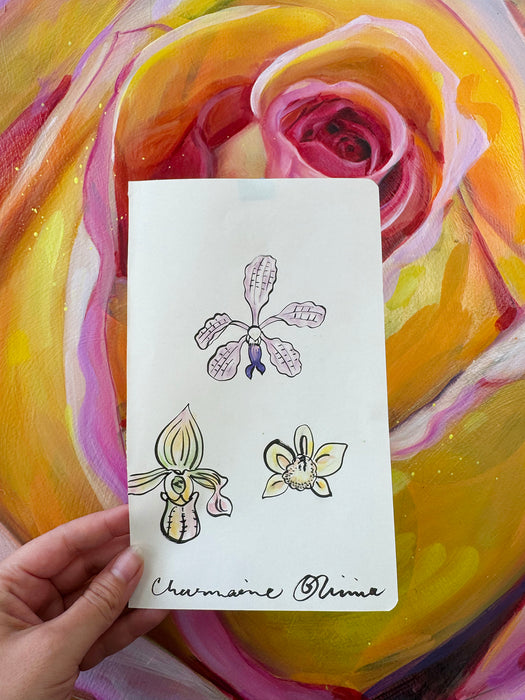 Orchids Original Drawing