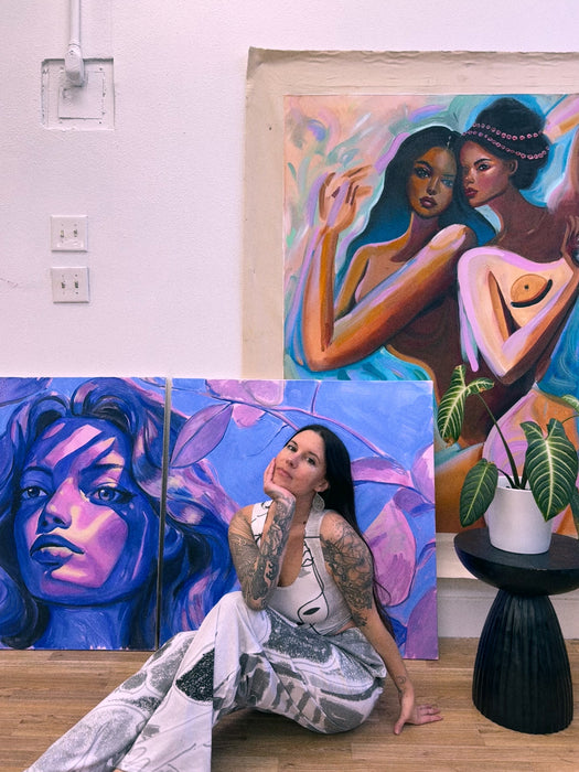 Sketchy Grayscale Wide-leg Pants