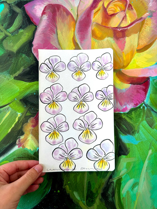 Pansies 1 Original Drawing
