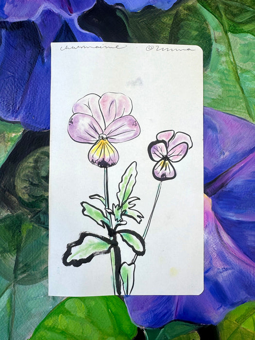 Pansies 2 Original Drawing