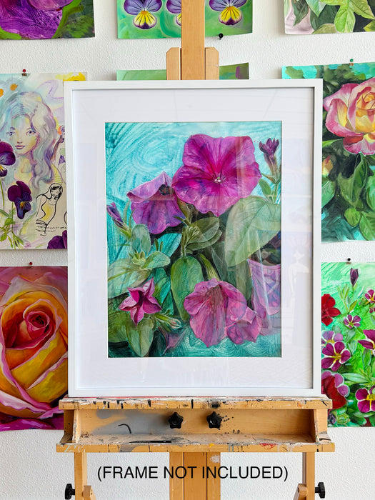 Pink Petunias Original Oil Painting
