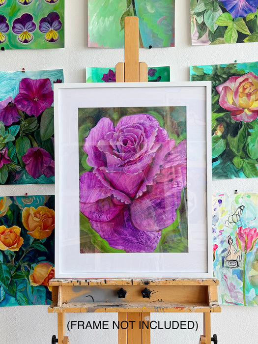 Purple Rose Original Oil Painting