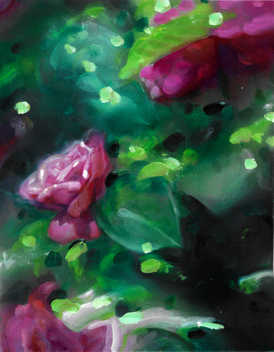 Raspberry Basil Perfume Original Oil Painting