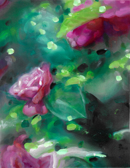 Raspberry Basil Perfume Original Oil Painting