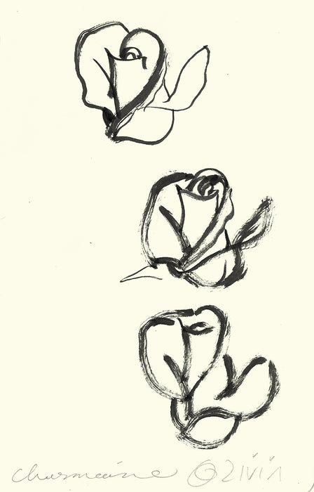 Rose Trio Original Drawing