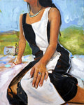 Striped Body Original Oil Painting