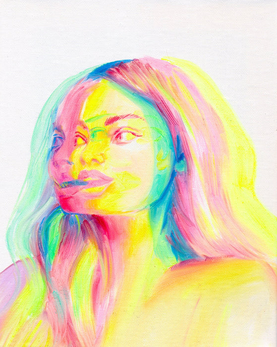 Glitch Girl Original Oil Painting