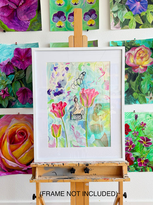 Tulips Collage Original Oil Painting