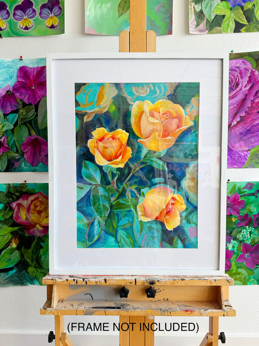 Yellow Roses Original Oil Painting