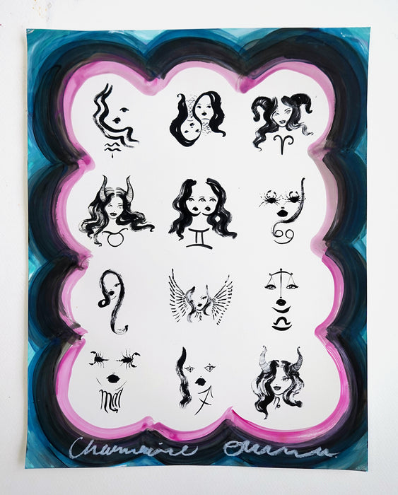 Zodiac 11x14 Hand Embellished Print