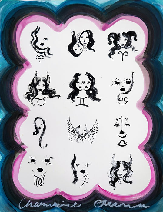 Zodiac 11x14 Hand Embellished Print